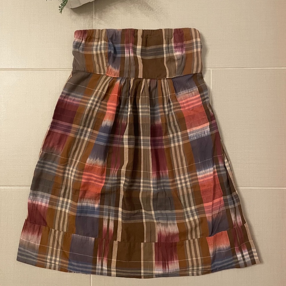 AE Plaid Strapless Mini Dress